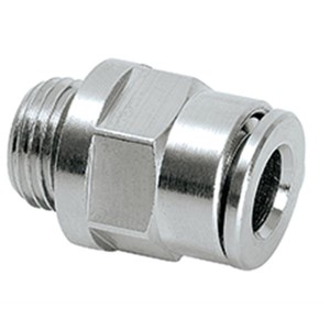 Tube connector G1/8 male for tube 6 mm straight (brass nickel-plated)
