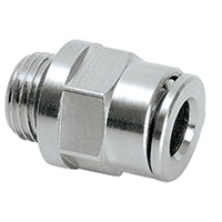 Tube connector G1/8 male for tube 6 mm straight (brass nickel-plated)