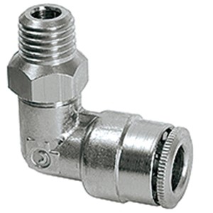 Tube connector M8x1 male for tube 6 mm 90 Deg - rotary type