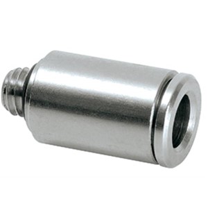 Tube connector M6 male for tube 6 mm straight (brass nickel-plated)