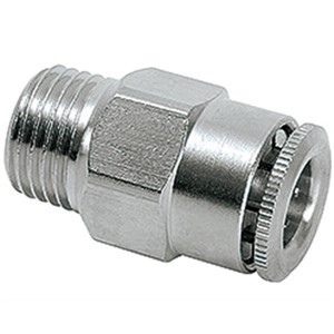 Tube connector M10x1 male for tube 6 mm straight (brass nickel-plated)