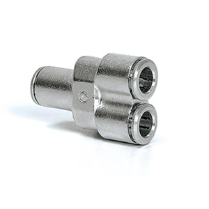 Y-Connector for tube 8 mm (brass nickel-plated)