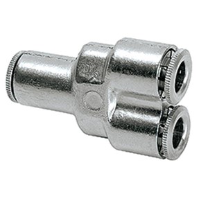 Y-Connector for tube 6 mm (brass nickel-plated)