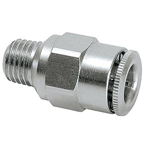 Tube connector M8x1 male for tube 6 mm straight (brass nickel-plated)