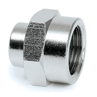 Reducer coupling G3/8 female to G1/8 female for tube 8 mm (nickel-plat