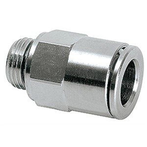 Tube connector G1/8 male for tube 8 mm straight (brass nickel-plated)