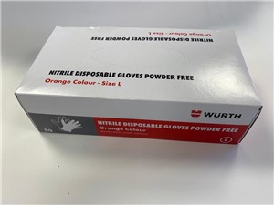 Gloves Large Nitrile Disposable  Grip  Orange (50 Pack)