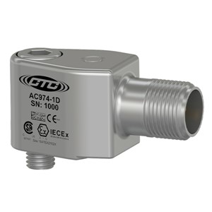 AC974 CTC Miniature Intrinsically Safe Accelerometer, Side Exit, 100mV