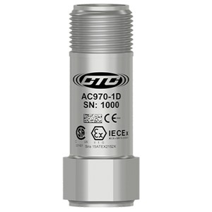AC970 CTC Miniature Intrinsically Safe Accelerometer, Top Exit, 100mV/