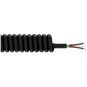 CB104 CTC 2 Conductor Coiled, Shielded Cable, Black Polyurethane Jacke