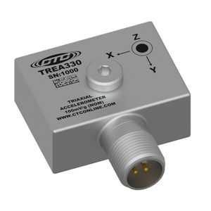 TREA330 CTC Premium Miniature Triaxial Accelerometer, Side Exit, 100mV