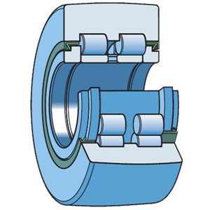 PWTR 4090.2RS SKF track roller, with flange rings, and inner ring